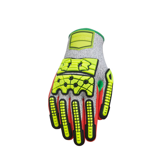 Industrial work gloves with impact protection for mechanical tasks