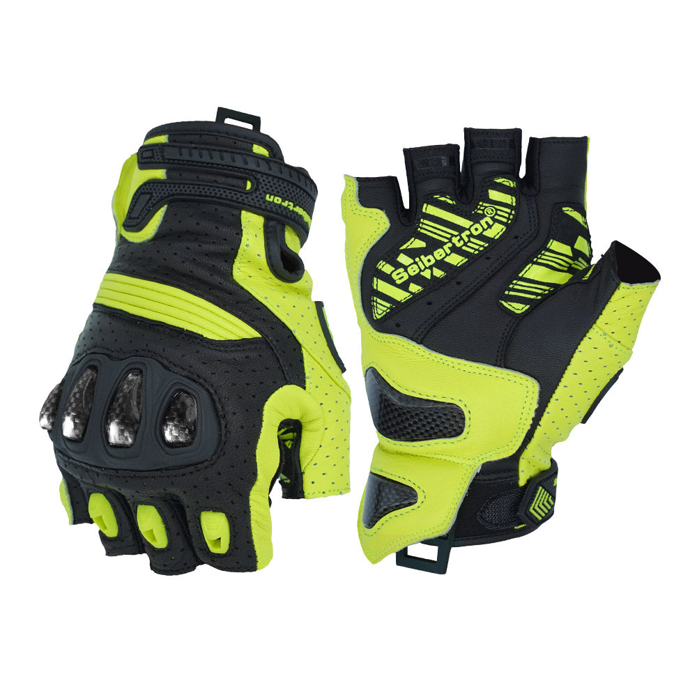 Seibertron Summer Adult Motorcycle Carbon Fiber Anti-Slip Soft Breathable Half-Finger Riding Gloves SPS-9