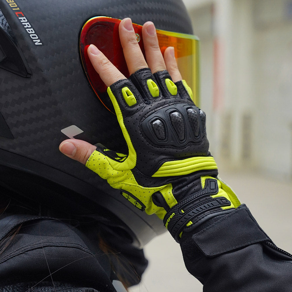 Seibertron Summer Youth Motorcycle Carbon Fiber Anti-Slip Soft Breathable Half-Finger Riding Gloves SPS-9