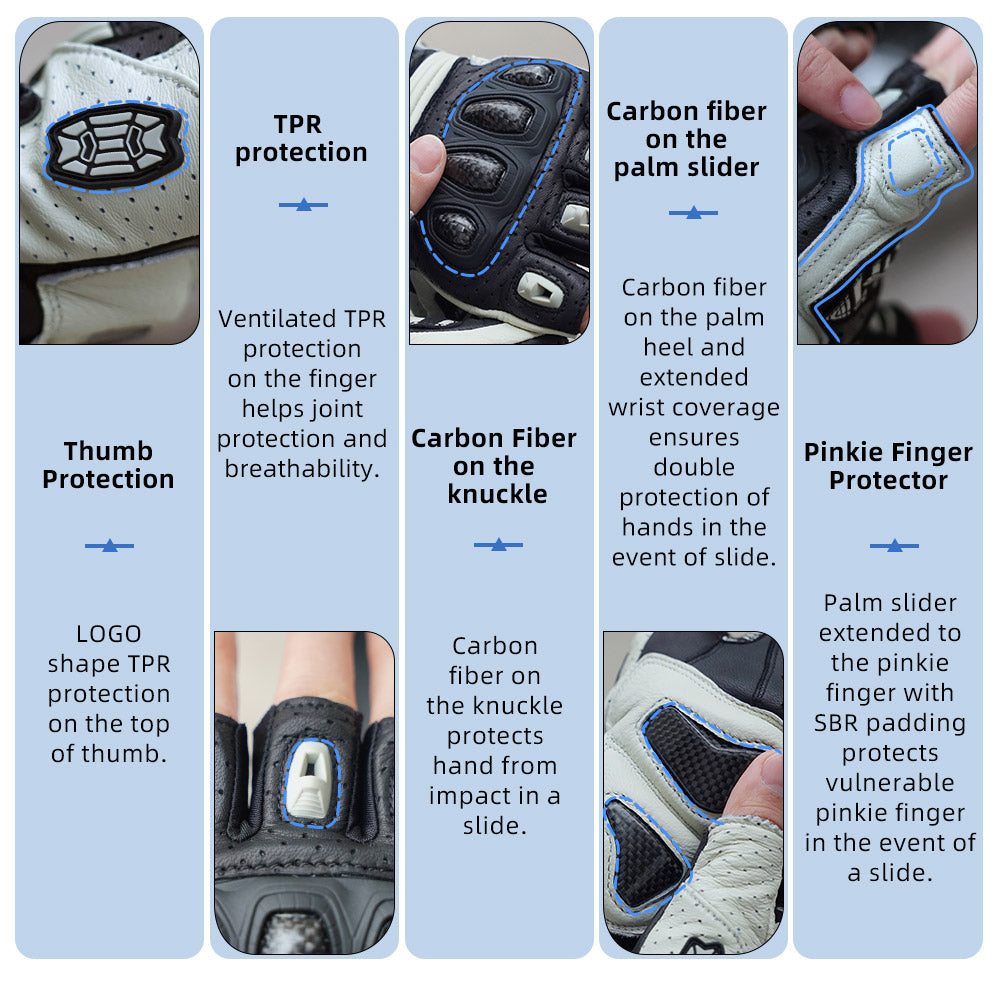 Seibertron Summer Adult Motorcycle Carbon Fiber Anti-Slip Soft Breathable Half-Finger Riding Gloves SPS-9