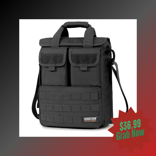 Seibertron Expandable 14" Laptop Waterproof Messenger Bag Multiple Pockets & Compartments - Carry as Messenger Bags