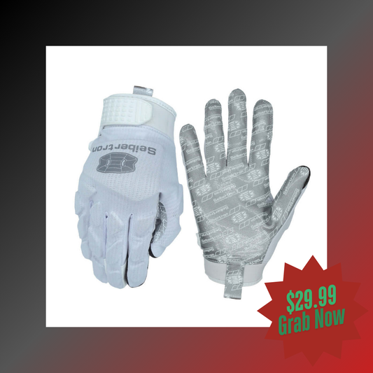 white football receiver gloves