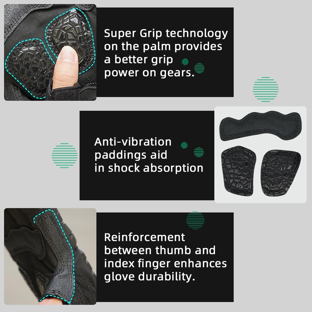 Motorcycle tactical gloves with strong rubber knuckles for safety