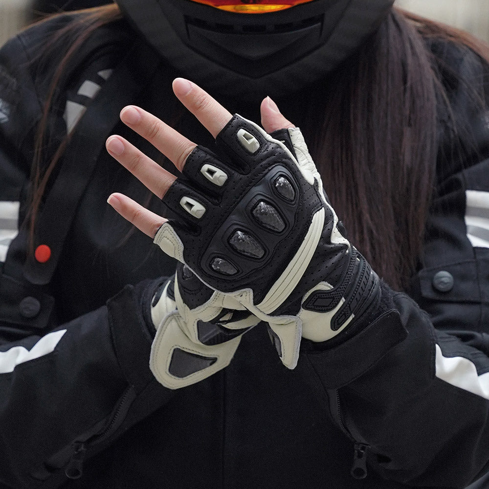 Seibertron Summer Youth Motorcycle Carbon Fiber Anti-Slip Soft Breathable Half-Finger Riding Gloves SPS-9