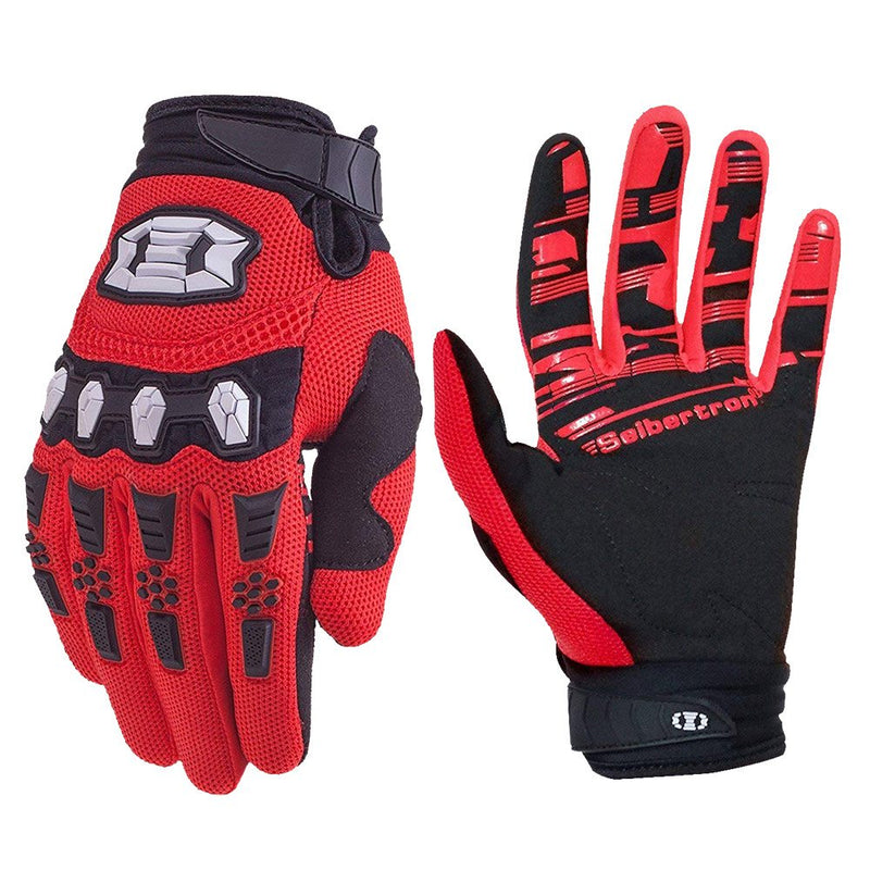 color:Red | Seibertron Dirtpaw full finger motocross and off-road riding gloves image 09