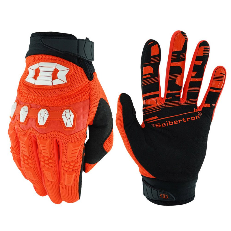 color:Orange | Seibertron Dirtpaw full finger motocross and off-road riding gloves image 21