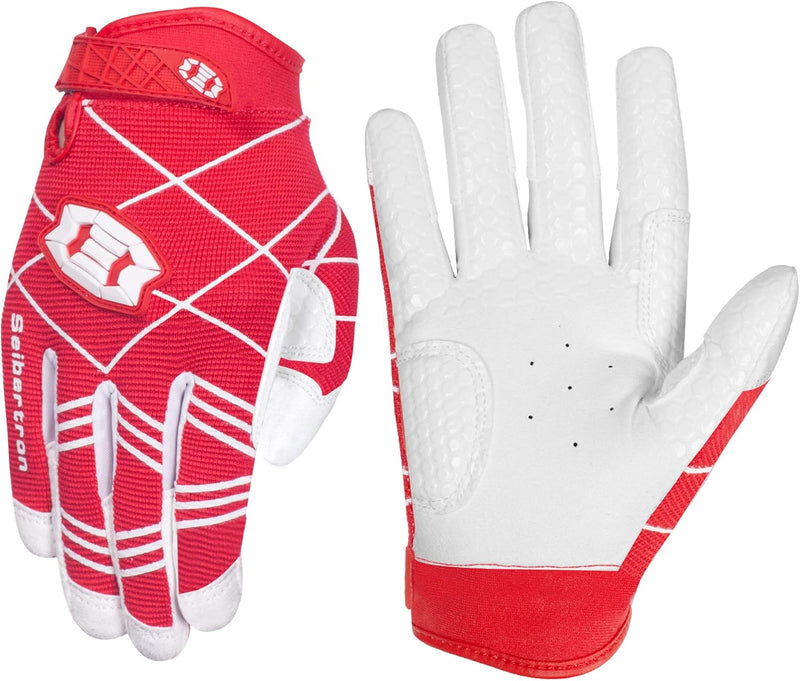 color:red | role:white-background-main | Seibertron BAR PRO 2.0 red baseball softball batting gloves white background main image