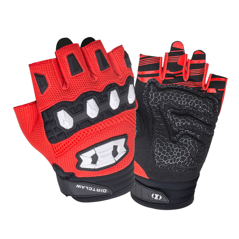 Farbe: Rot | Seibertron Dirtclaw Fingerless Motocross-Handschuhe, Hauptbild auf weißem Hintergrund