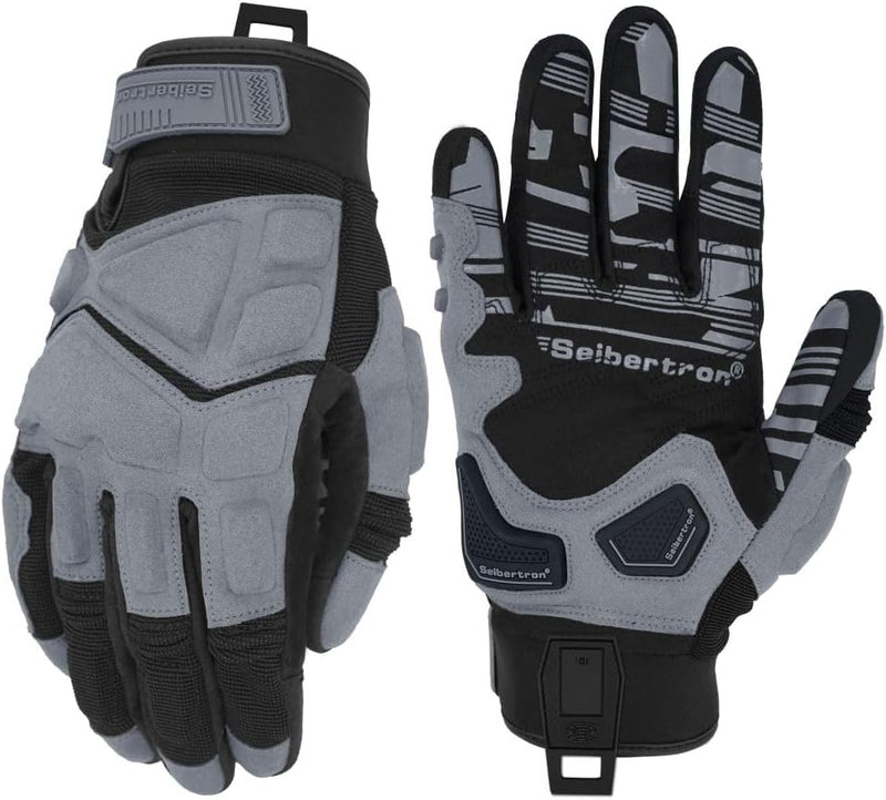 color:Grey | batch:sps1-whitebg-20260716 | role:white-background-main | Seibertron SPS-1 motorcycle gloves grey white background main image