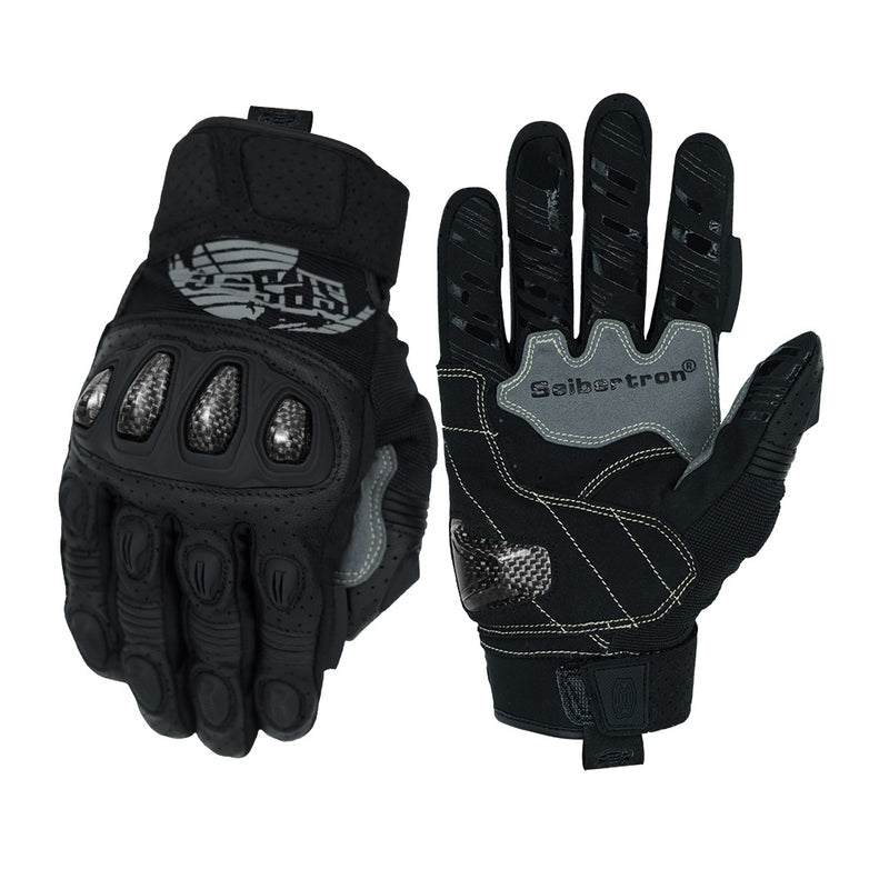 color:Black | batch:sps2plus-complete-20260716 | role:white-background-main | Seibertron SPS-2 Plus motorcycle gloves black white background main