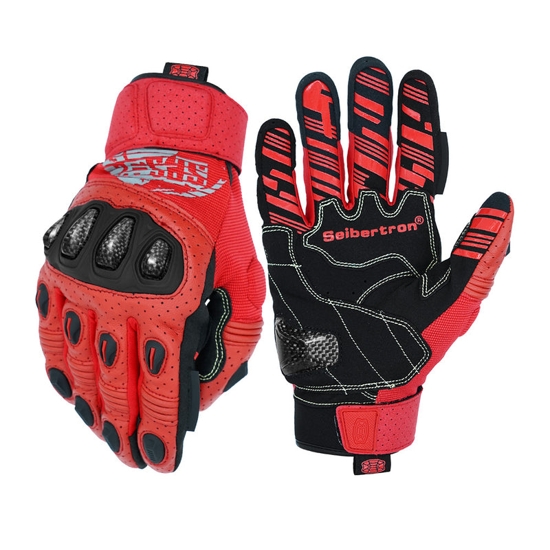 color:Red | batch:sps2plus-complete-20260716 | role:white-background-main | Seibertron SPS-2 Plus motorcycle gloves red white background main
