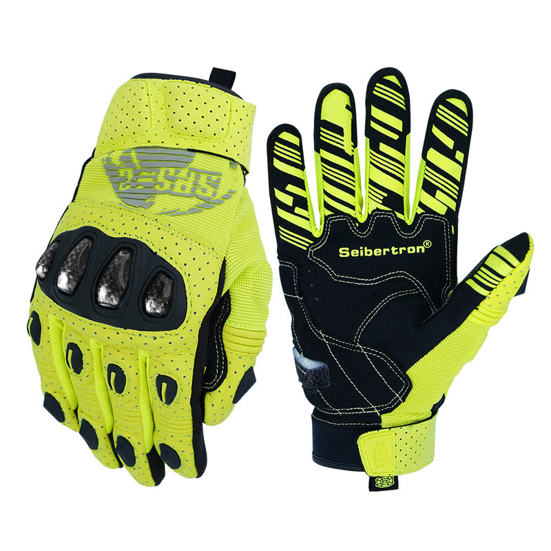 farbe:Gelb | charge:sps2plus-komplett-20260716 | rolle:weißer-Hintergrund-Hauptbild | Seibertron SPS-2 Plus Motorradhandschuhe gelb weißer Hintergrund Hauptbild