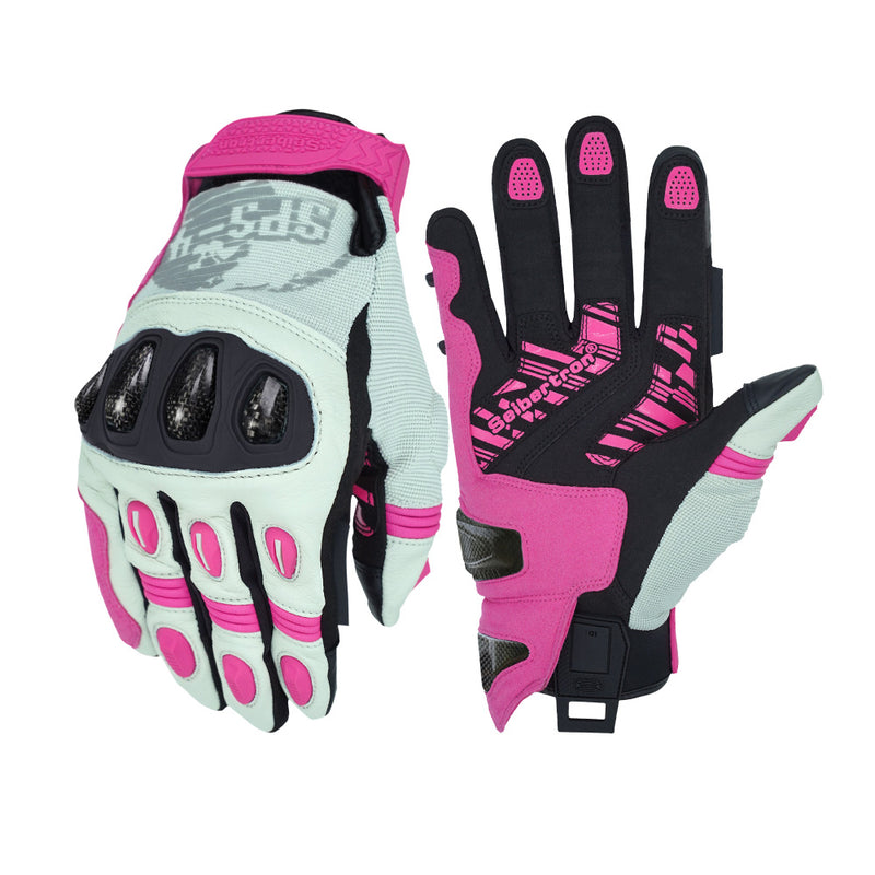 color:Pink | batch:sps4-scenes-20260716 | role:white-background-main | Seibertron SPS-4 winter rainproof motorcycle gloves pink white background main image