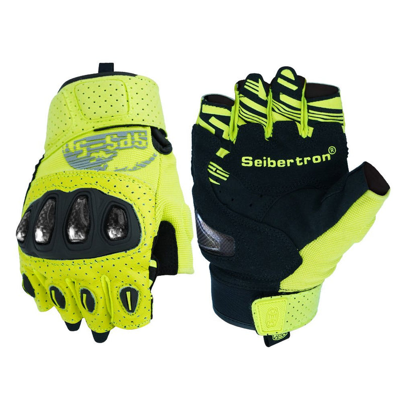 color:Yellow | Seibertron SPS-5 half finger motorcycle gloves image 20
