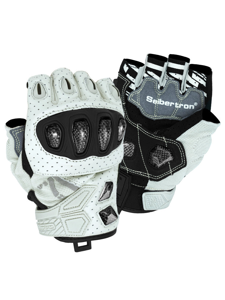 Seibertron SPS-7H half-finger motorcycle gloves in White