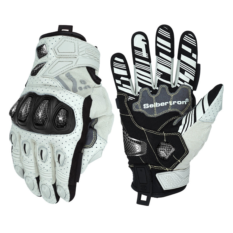 Seibertron SPS-7W waterproof motorcycle gloves in White