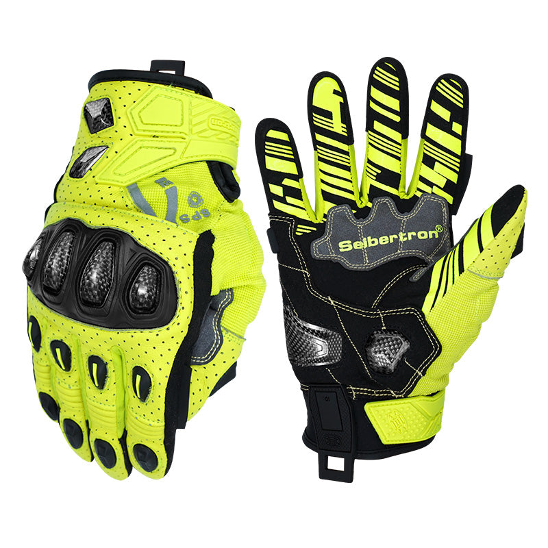 Seibertron SPS-7W waterproof motorcycle gloves in Fluorescent Yellow