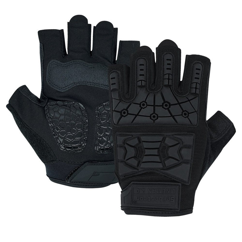 color:Black | Seibertron T.H.F.I.G 2.0 half finger tactical gloves image 01