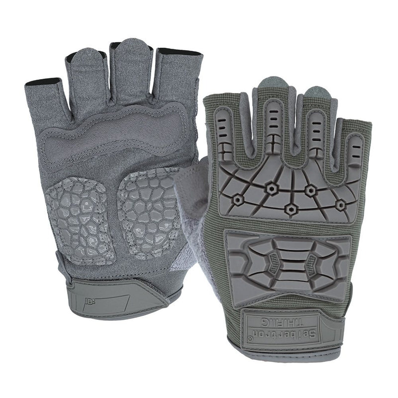 color:Grey | Seibertron T.H.F.I.G 2.0 half finger tactical gloves image 06