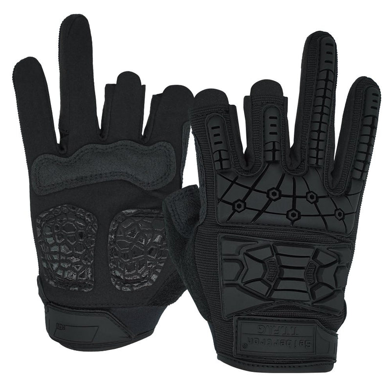 color:Black | Seibertron T.T.F.I.G 2.0 three fingerless tactical gloves image 01