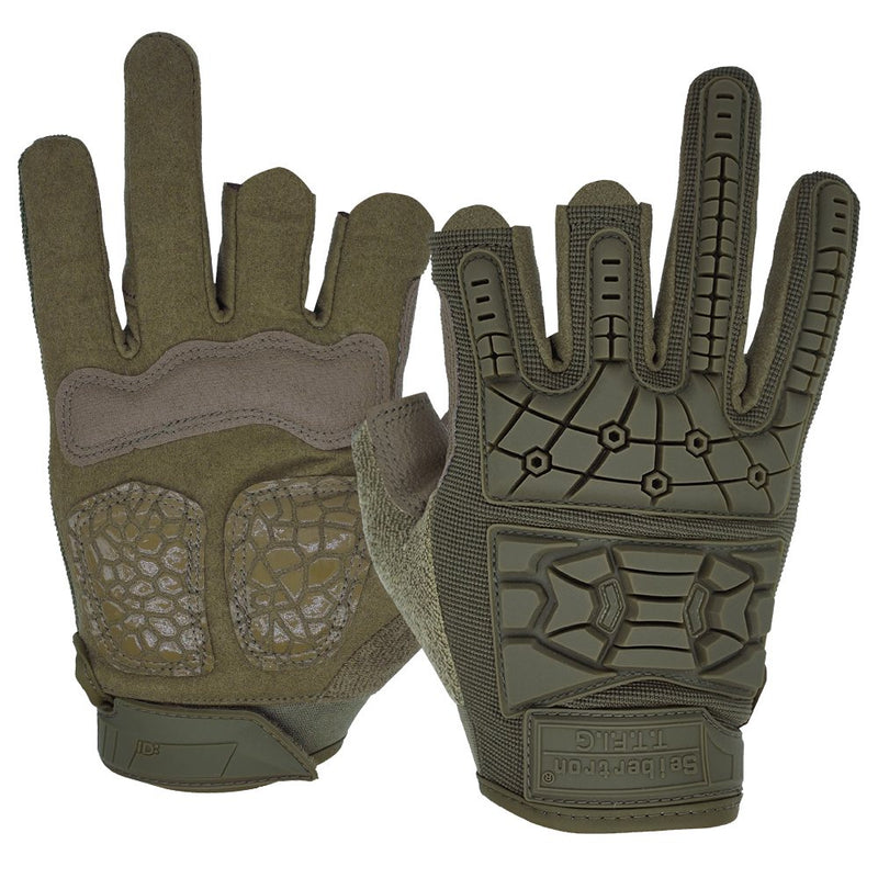 color:Army Green | Seibertron T.T.F.I.G 2.0 three fingerless tactical gloves image 09