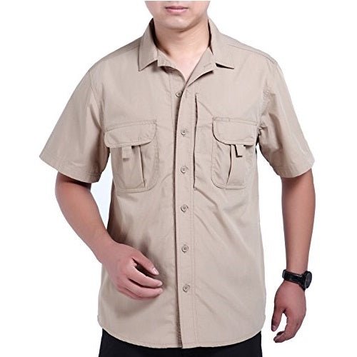 tactical dress shirt Pro Water Repellent Battle Rip Tactical Dress Shirt US Size Khaki / S