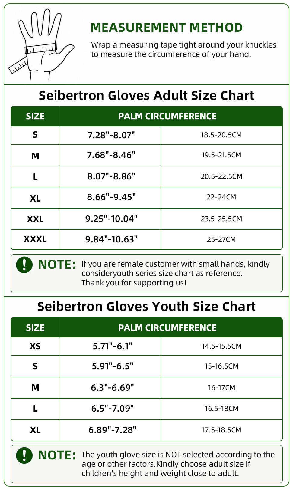 Seibertron SPS-5 Half Finger half finger adult and youth motorcycle gloves size chart