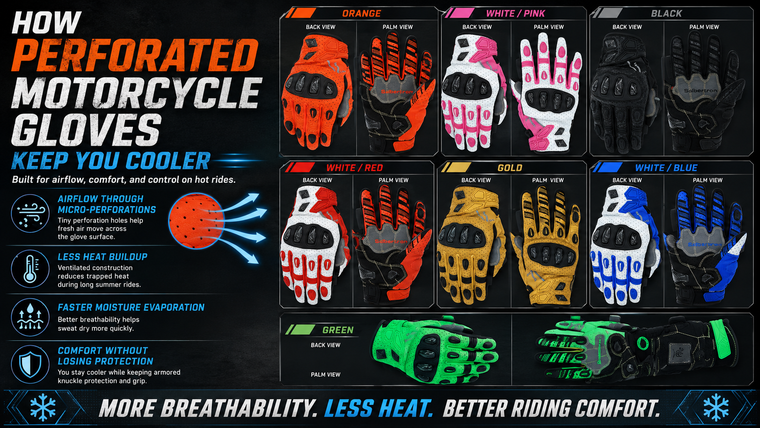 How Perforated Motorcycle Gloves Keep You Cooler