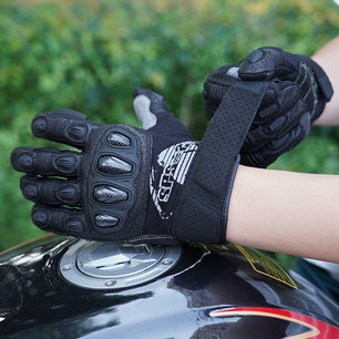 Seibertron SPS2 Summer Motorcycle Gloves – Genuine Leather, Breathable, Carbon Fiber, Abrasion-Resistant, Anti-Slip Design for Enhanced Comfort and Protection