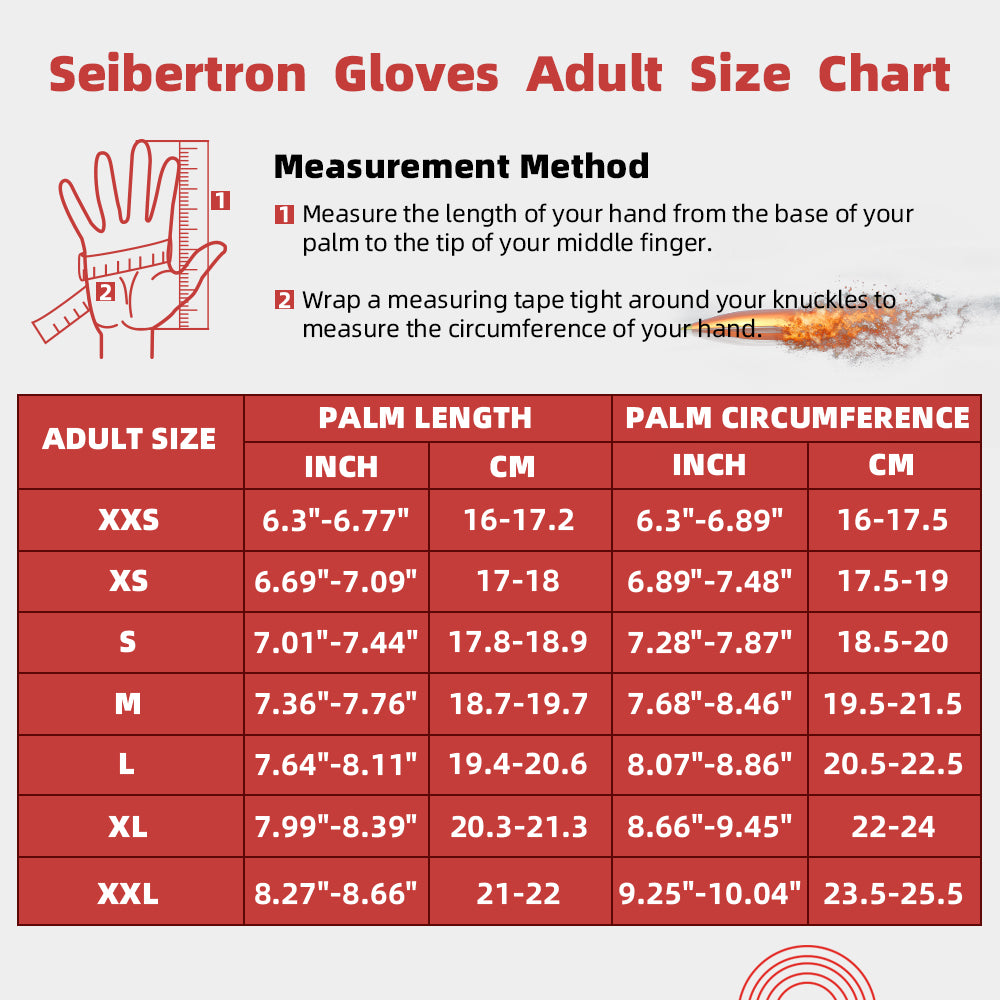 Seibertron 成人或青少年 SOLAG 运动户外防水全指触屏手套