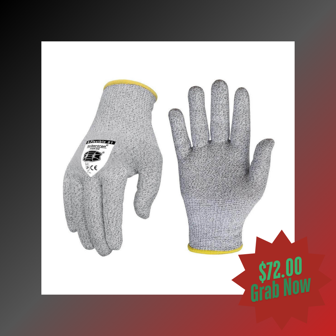 12 pairs Seibertron S-Flexible 01 Cut resistant gloves food grade level 5 protection safety kitchen Mechanic work gloves - Seibertron