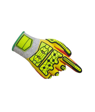 HPPE cut resistant work gloves with TPR impact protection for industrial tasks