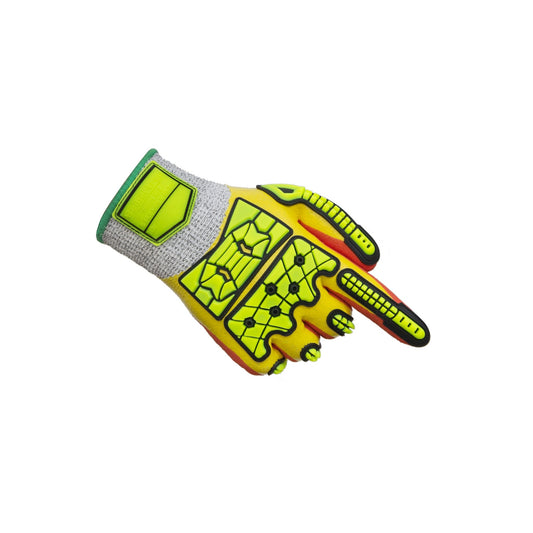 HPPE cut resistant work gloves with TPR impact protection for industrial tasks