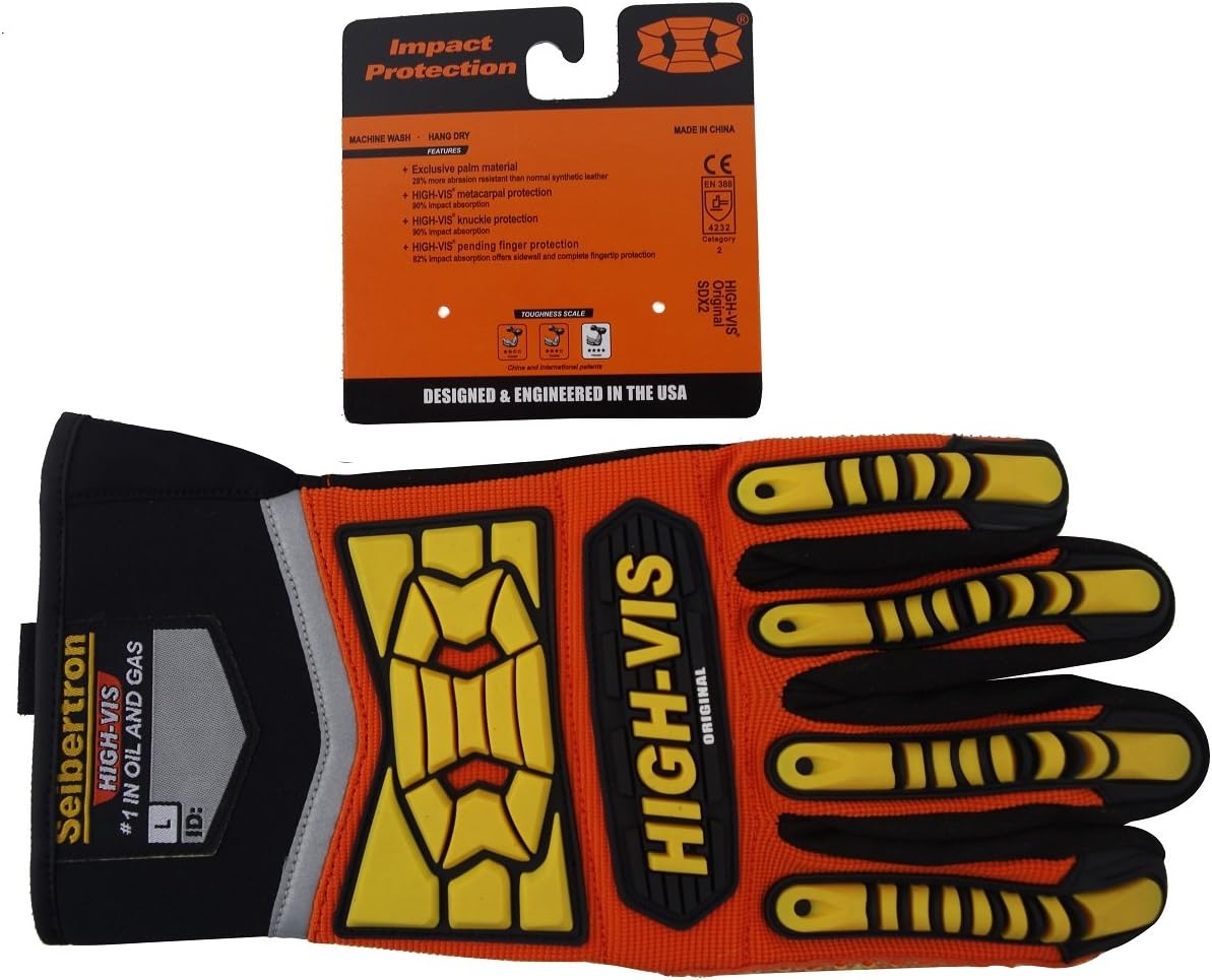 12 pairs Seibertron High - Vis SDX Resistant Reducing Anti - Impact Mechanics Heavy Duty Safety Gloves - Seibertron