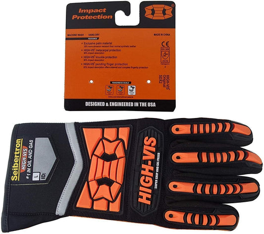 12 pairs Seibertron High - Vis SDXO2 Supergrip and GEL Filled Resistant Impact Protection Gloves - Seibertron