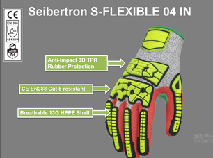 12 pairs Seibertron S - Flexible 06 TPR Oilfield Safety Work Construction Industrial Protective Anti Cut Resistant Impact Mechanic Gloves - Seibertron