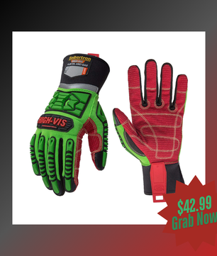 Seibertron HIGH-VIS WPC5 Level 5 Cut Resistant Cold Weather Condition Waterproof Impact Oil and Gas Safety Gloves