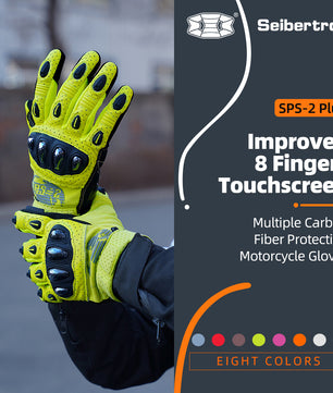 Seibertron SPS2 Plus Youth Summer Motorcycle Gloves – Genuine Leather, Breathable, Carbon Fiber, Abrasion-Resistant, Anti-Slip Design for Enhanced Comfort and Protection