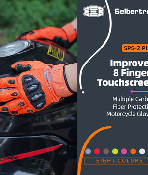Seibertron SPS2 Plus Youth Summer Motorcycle Gloves – Genuine Leather, Breathable, Carbon Fiber, Abrasion-Resistant, Anti-Slip Design for Enhanced Comfort and Protection