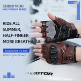 Seibertron SPS-7H Superior Protection Series Half-Finger Motorcycle Riding Gloves