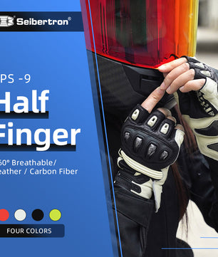 Seibertron SPS-9 Summer Motorcycle Carbon Fiber Anti-Slip Soft Breathable Half-Finger Riding Gloves