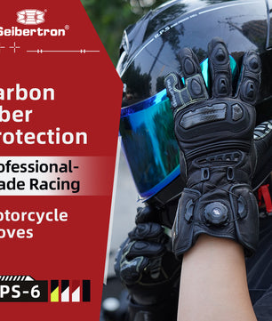 Seibertron Adult SPS-6 All-Season Leather Motorcycle Gloves with Carbon Fiber Protection, Breathable Design, and Anti-Slip Grip – Perfect for Road Racing, Track Riding, and Long-Distance Touring