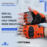 Seibertron SPS-7H Superior Protection Series Half-Finger Motorcycle Riding Gloves