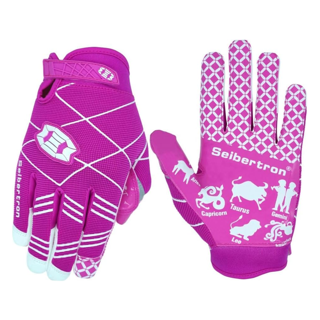Seibertron Pro 3.0 Twelve Constellations Elite Ultra-Stick Sports Receiver Glove Football Gloves Youth