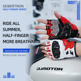 Seibertron SPS-7H Superior Protection Series Half-Finger Motorcycle Riding Gloves