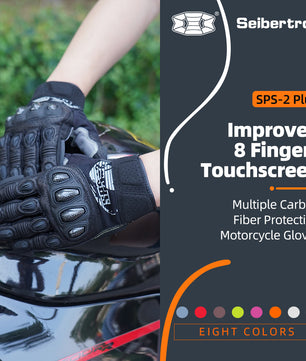 Seibertron SPS2 Plus Youth Summer Motorcycle Gloves – Genuine Leather, Breathable, Carbon Fiber, Abrasion-Resistant, Anti-Slip Design for Enhanced Comfort and Protection