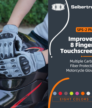 Seibertron SPS2 Plus Youth Summer Motorcycle Gloves – Genuine Leather, Breathable, Carbon Fiber, Abrasion-Resistant, Anti-Slip Design for Enhanced Comfort and Protection