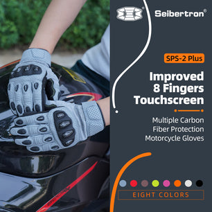 Seibertron SPS2 Summer Motorcycle Gloves – Genuine Leather, Breathable, Carbon Fiber, Abrasion-Resistant, Anti-Slip Design for Enhanced Comfort and Protection