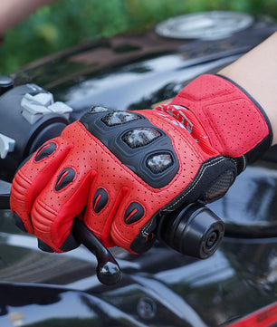 Seibertron SPS2 Plus Youth Summer Motorcycle Gloves – Genuine Leather, Breathable, Carbon Fiber, Abrasion-Resistant, Anti-Slip Design for Enhanced Comfort and Protection