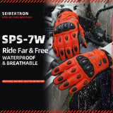 Seibertron SPS-7W Waterproof Leather Carbon Fiber Touchscreen Motorcycle Riding Gloves